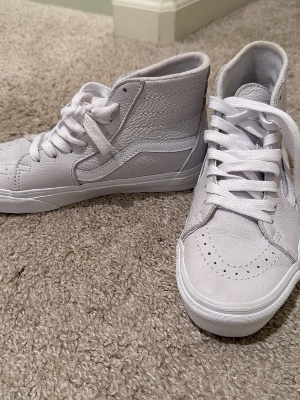 Vans White Women's High-Top Leather Sneakers